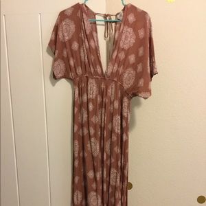 Bat wing sleeved boho maxi dress